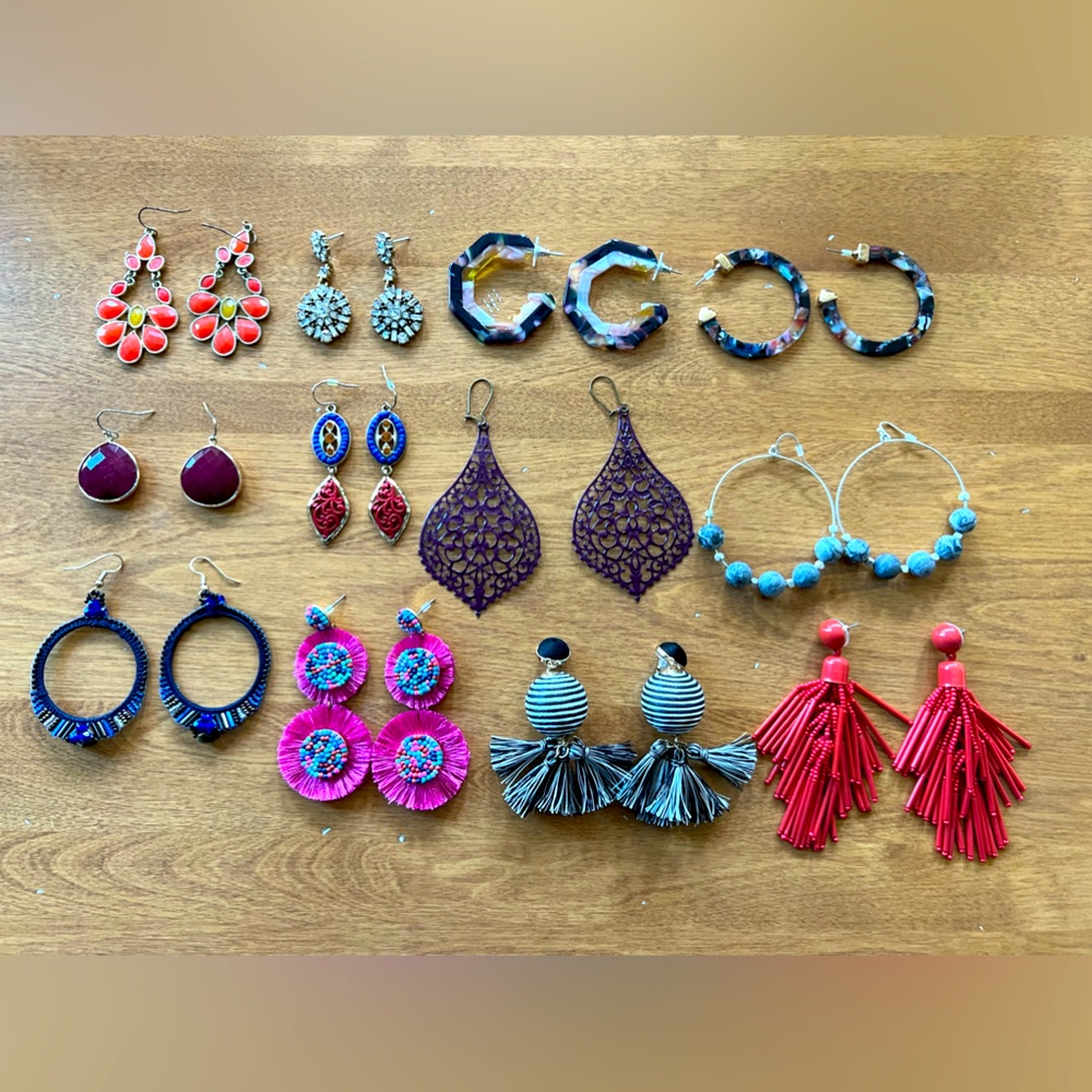Bundle of 12 costume/larger earrings